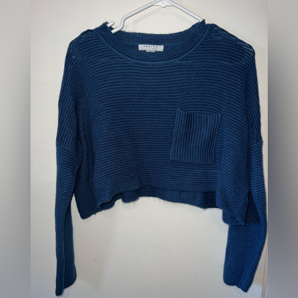 Blue cropped sweater